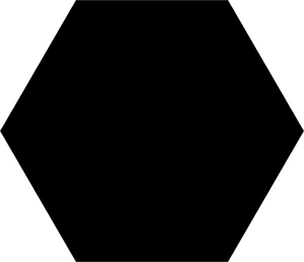 Basic Hex Black 8x10 Matte Porcelain Tile
