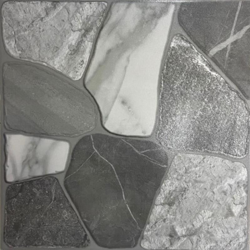 Grey Rocks Textured Outdoor Ceramic Patio Tile 18x18 Ceramic Tile
