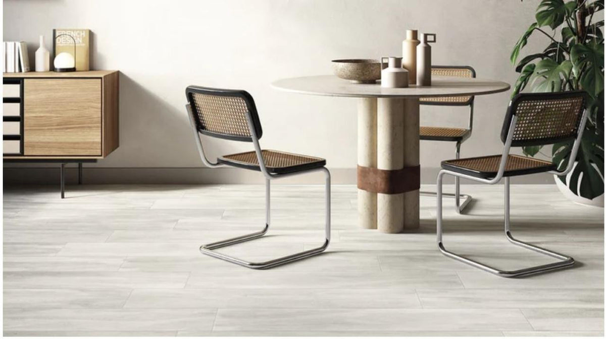 Porcelanato Hardin Valley Bianco estilo madera 8x48