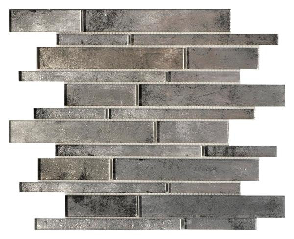 Silver Mirror Strips Glass Mosaic Tile 12x12 Sheet