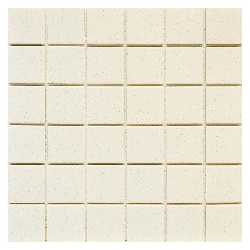 Mosaico de Porcelana Salpicado de Hueso 2x2 Lámina de 12x12