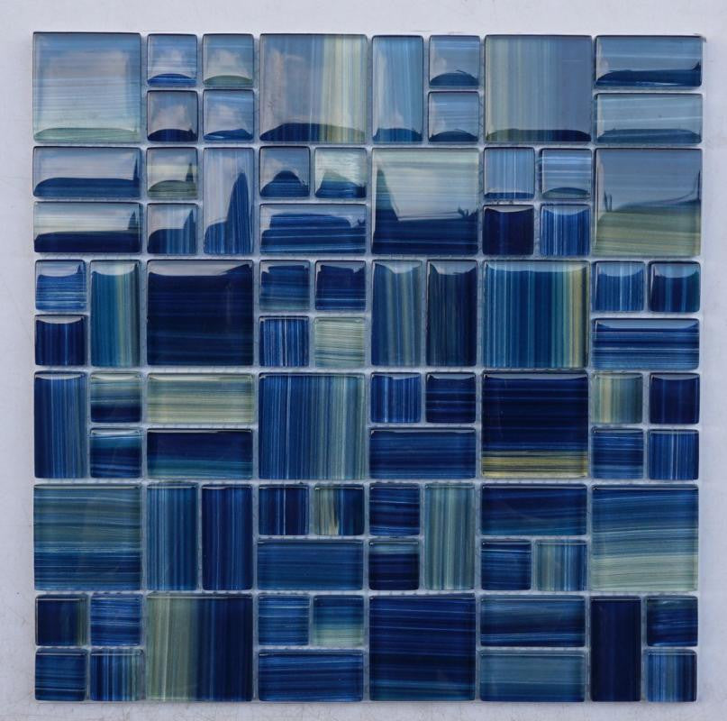 Pure Azure Puzzle Glass Mosaic 12x12 Sheet