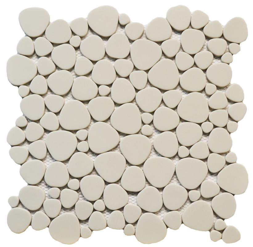 Grey Pebble Matte Glass Mosaic Tile 12x12 Sheet