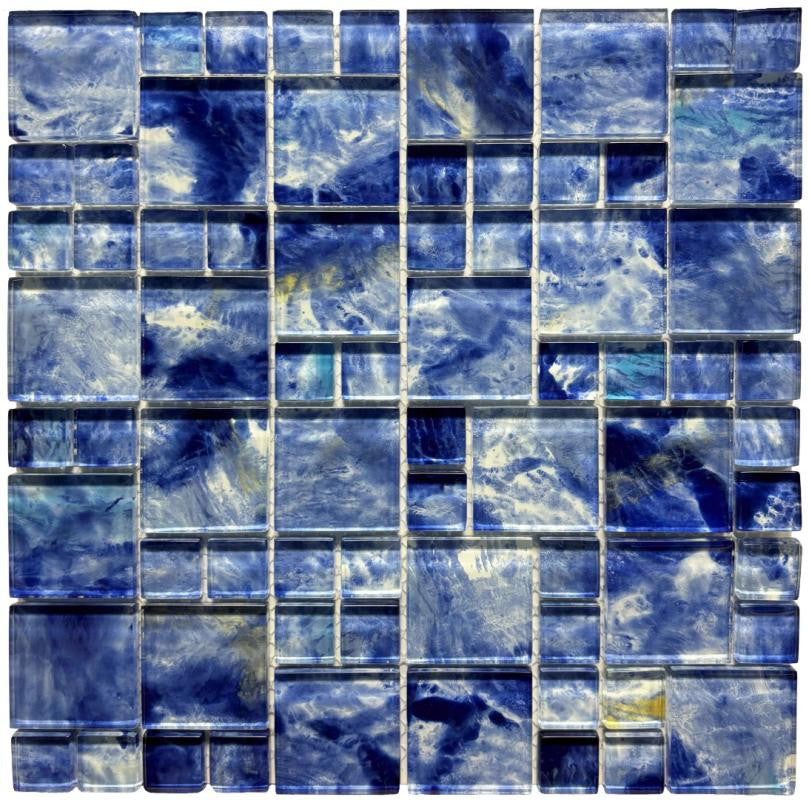 Abstract Ocean Glass Mosaic Tile 12x12 Sheet