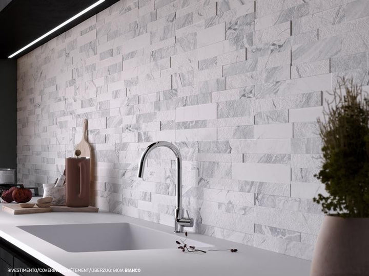 Azulejo de pared de porcelana Gioia 3D Bianco 6x24