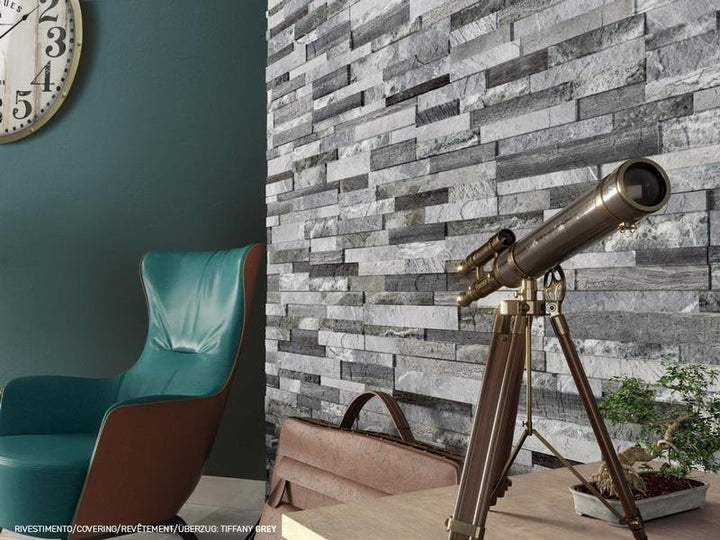 Tiffany 3D Grey 6x24 Ledger Look Porcelain Wall Tile