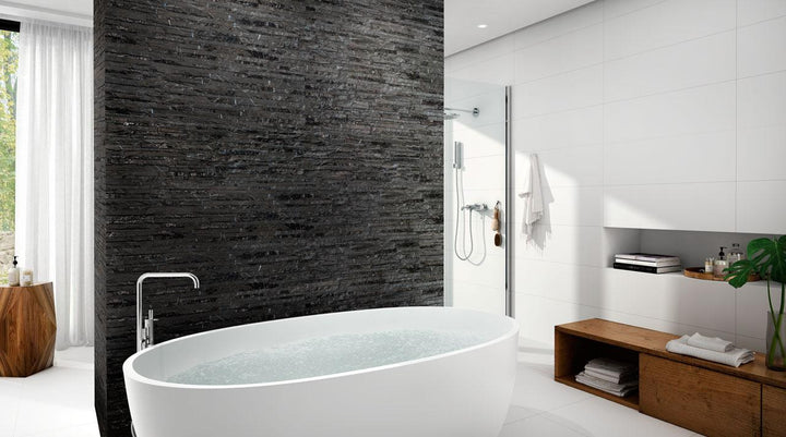 Thuy Marquina 13x36 Textured Porcelain Wall Tile