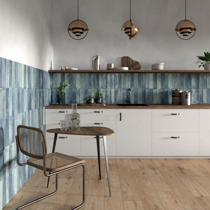 Azulejo de pared de porcelana Living Blue de 12x24