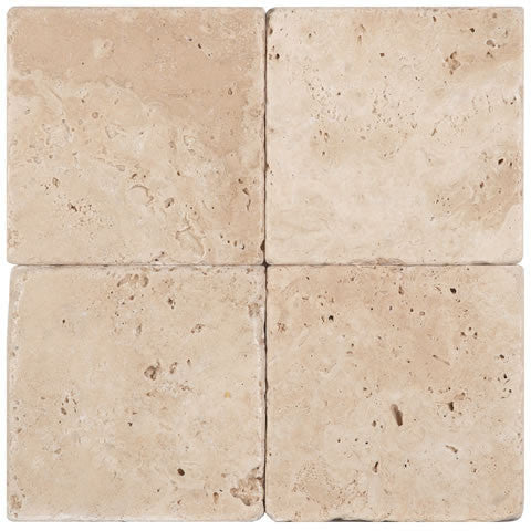 Classic Premium Travertine Tumbled 4x4 Natural Stone Tile