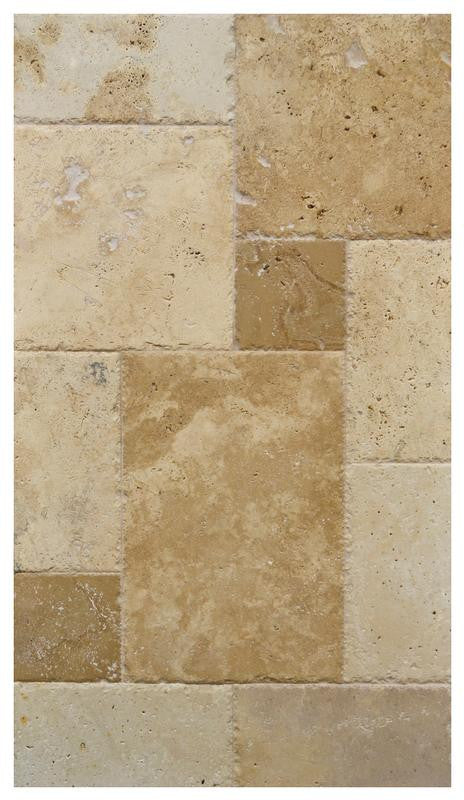Quarry Mix Travertine Roman Pattern Natural Stone Tile Set Travertine Tile