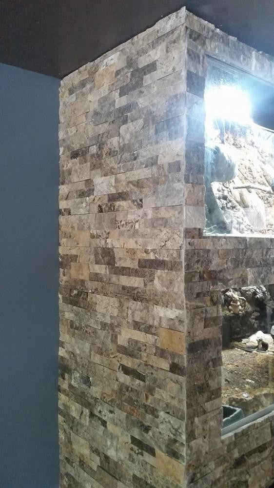 Silver Travertine Splitface Ledger Panel 6x24 Travertine Tile