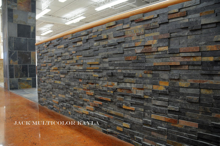 Jack Multicolor 6x24 Stacked Ledger Panel Slate Tile