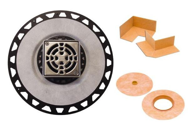 Schluter KERDI-DRAIN 2" PVC with 4" Stainless Steel Square Drain