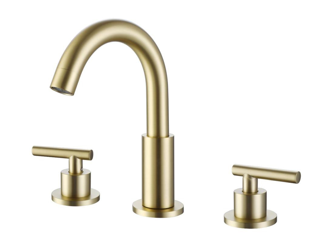 Grifo de dos manijas extendido 02813WBG - Oro cepillado