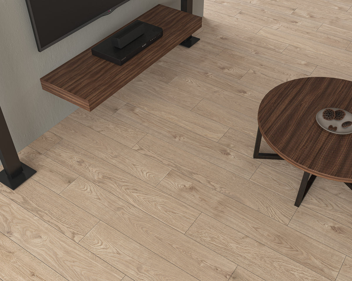 Baldosa de porcelana Bergen Maple de aspecto madera, de 8x48 pulgadas