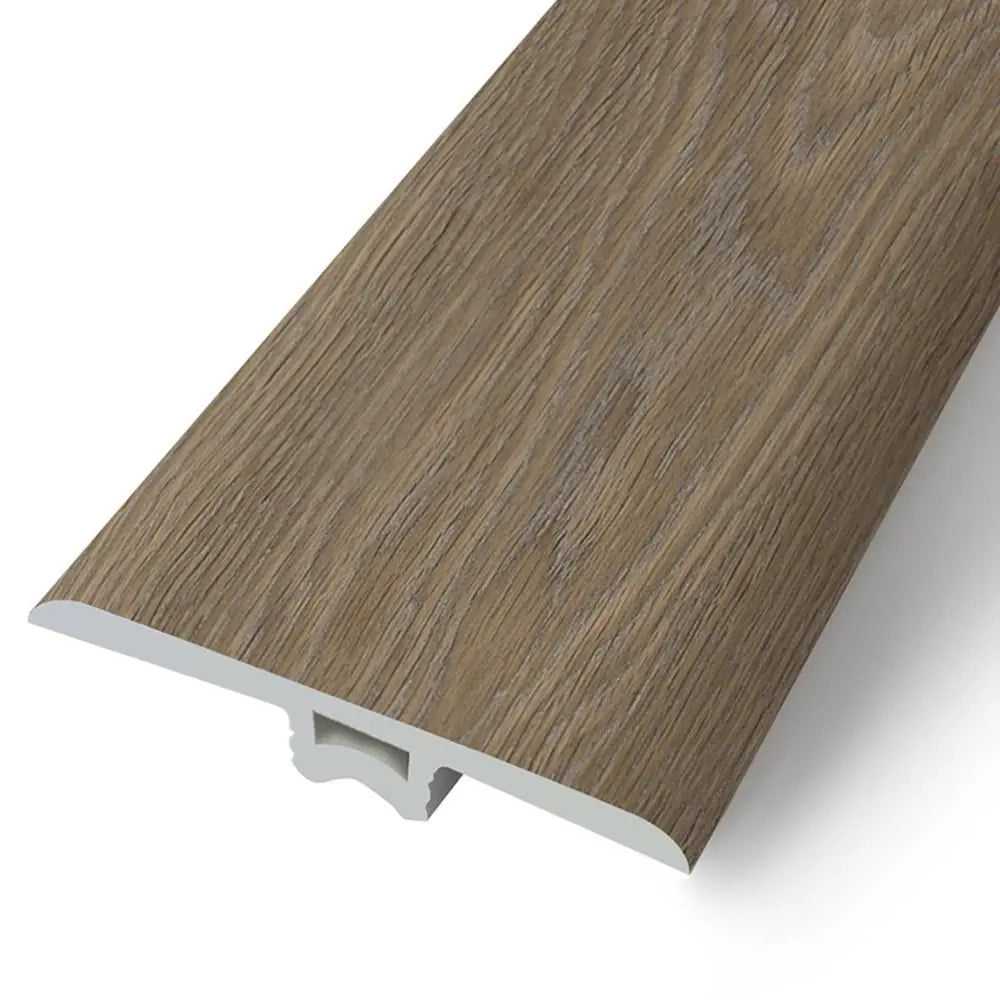 Okanagan Valley Harvest Route vinyl T-molding, brown-gray wood-grain profile
