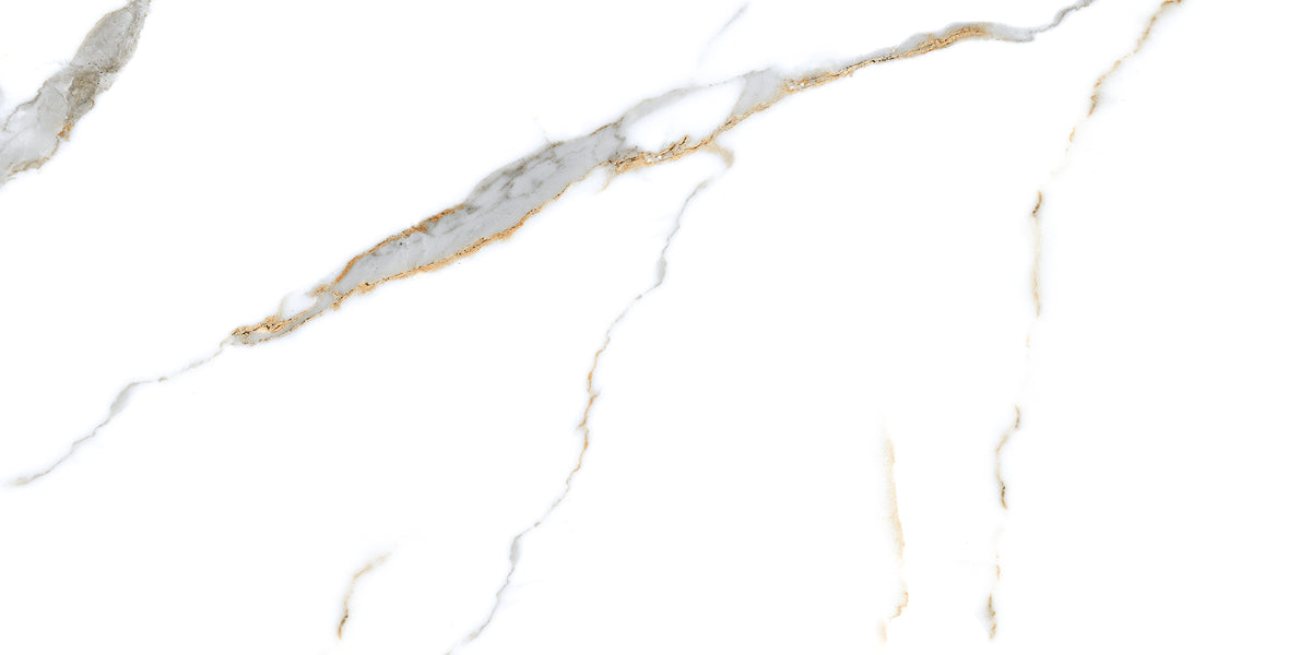 Porcelanato Calacatta Gold 24x48 Pulido Tipo Mármol