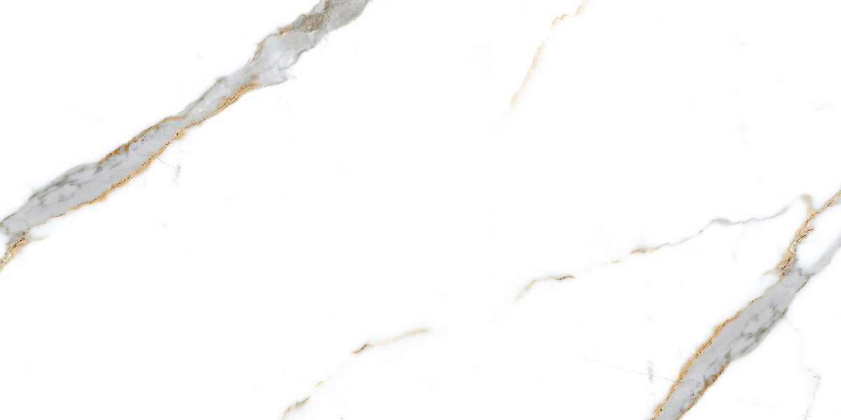 Porcelanato Calacatta Gold 24x48 Pulido Tipo Mármol