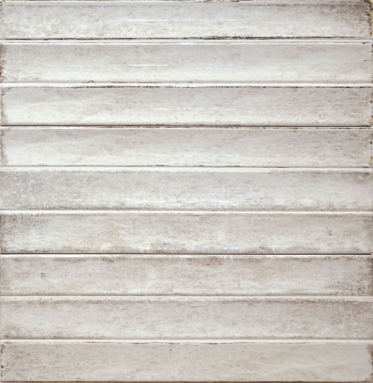 Delta Beige Glossy 5x13 ceramic wall tile shown in a multi-piece layout