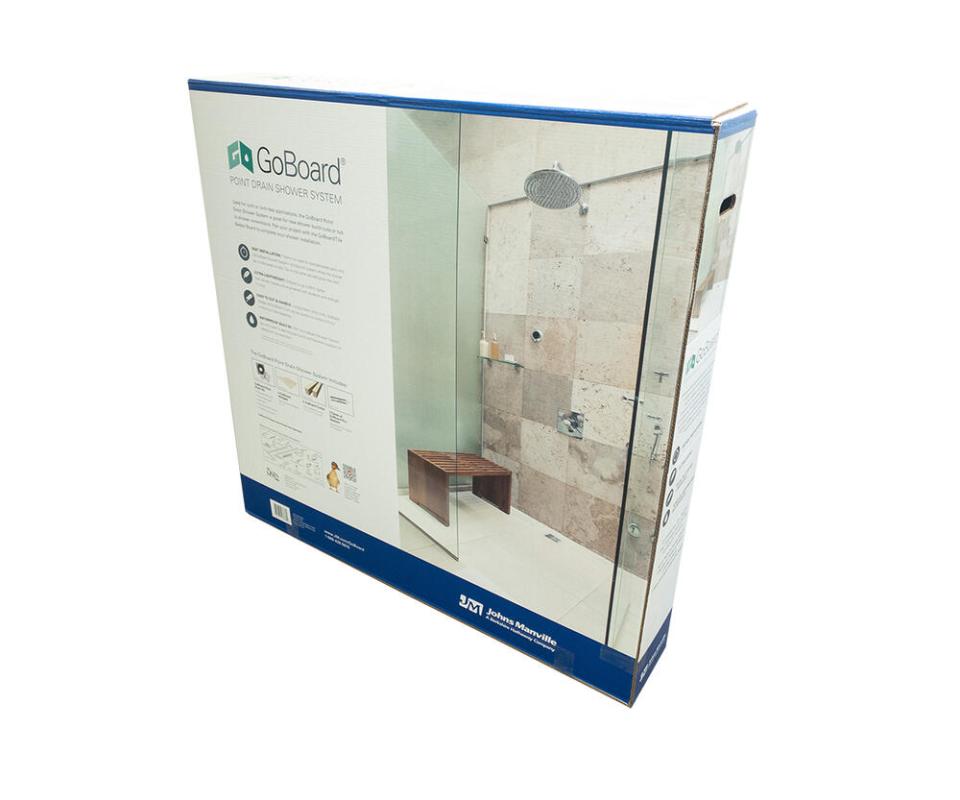 Johns Manville GoBoard Point Drain Shower Pan Kit