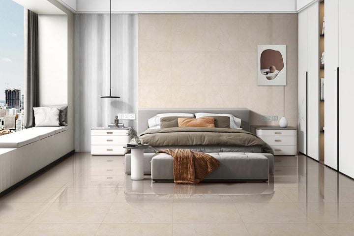 Marfil Crema 24x24 Polished Marble Look Porcelain Tile