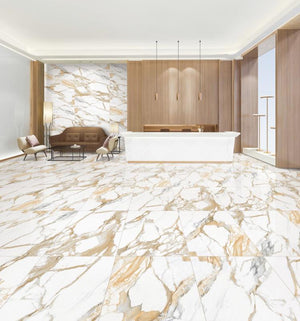 Marmo Vivo Beige 24x48 Polished Marble Look Porcelain Tile