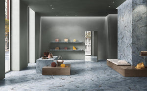 Azulejo de Porcelana Pulido con Apariencia de Ónix Premiere Onice Azzurro 24x24