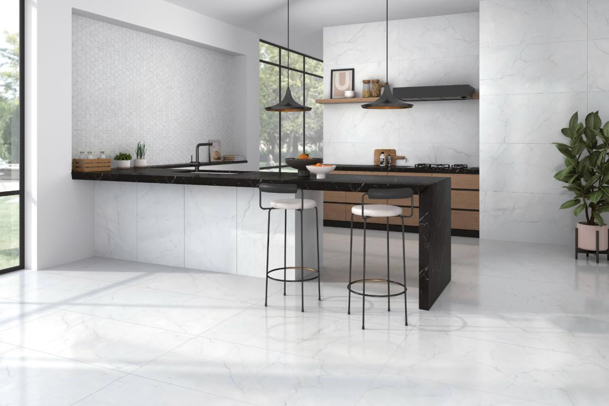 Caryn Bianco 40x40 Satin Stone Look Porcelain Tile