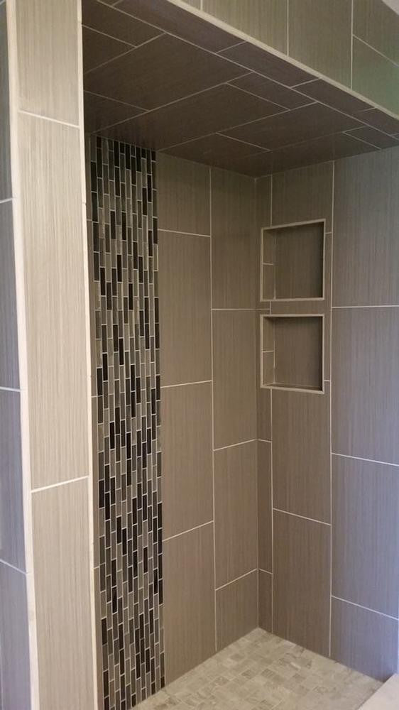 Grey Black and Taupe Glass Stick Mosaic Tile 12x12 Sheet