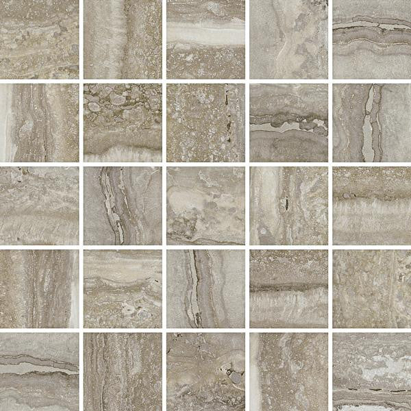 Mosaico de Porcelana Flow Natural 2x2 en Plancha de 12x12