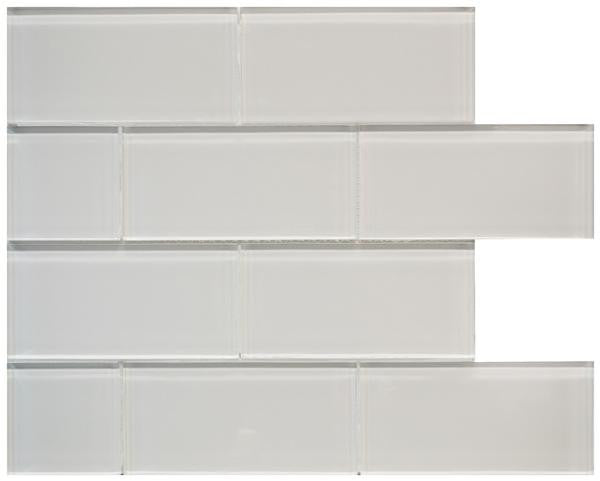 Mosaico de vidrio Metro Blanco 3x6 Hoja de 12x12