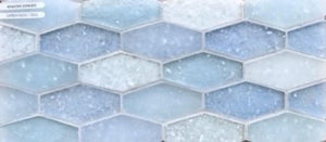 Mosaico de vidrio hexagonal pequeño alargado Caribe 11x10 Hoja