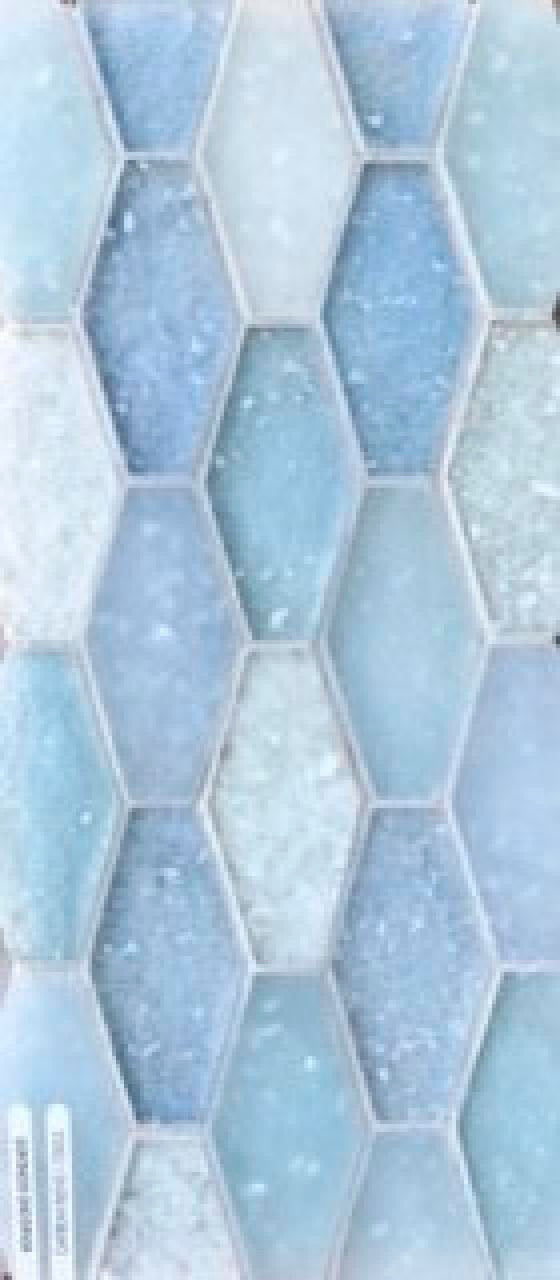 Mosaico de vidrio hexagonal pequeño alargado Caribe 11x10 Hoja