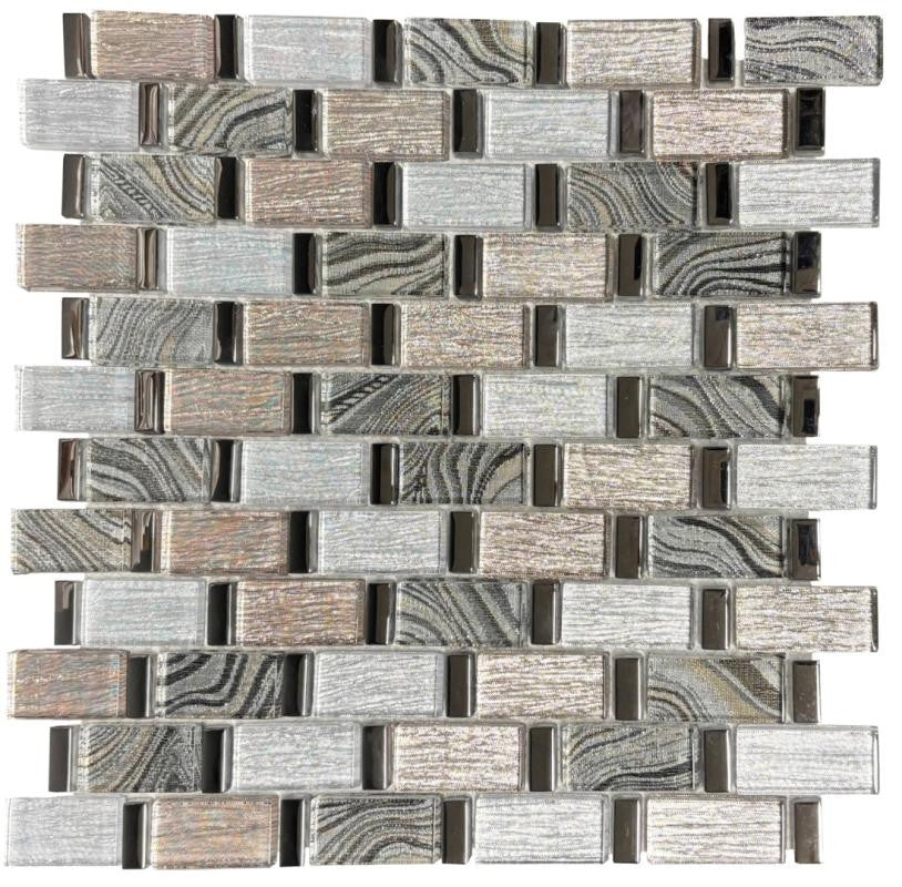 Mosaico de Vidrio Rock Wind en Plancha de 12x12