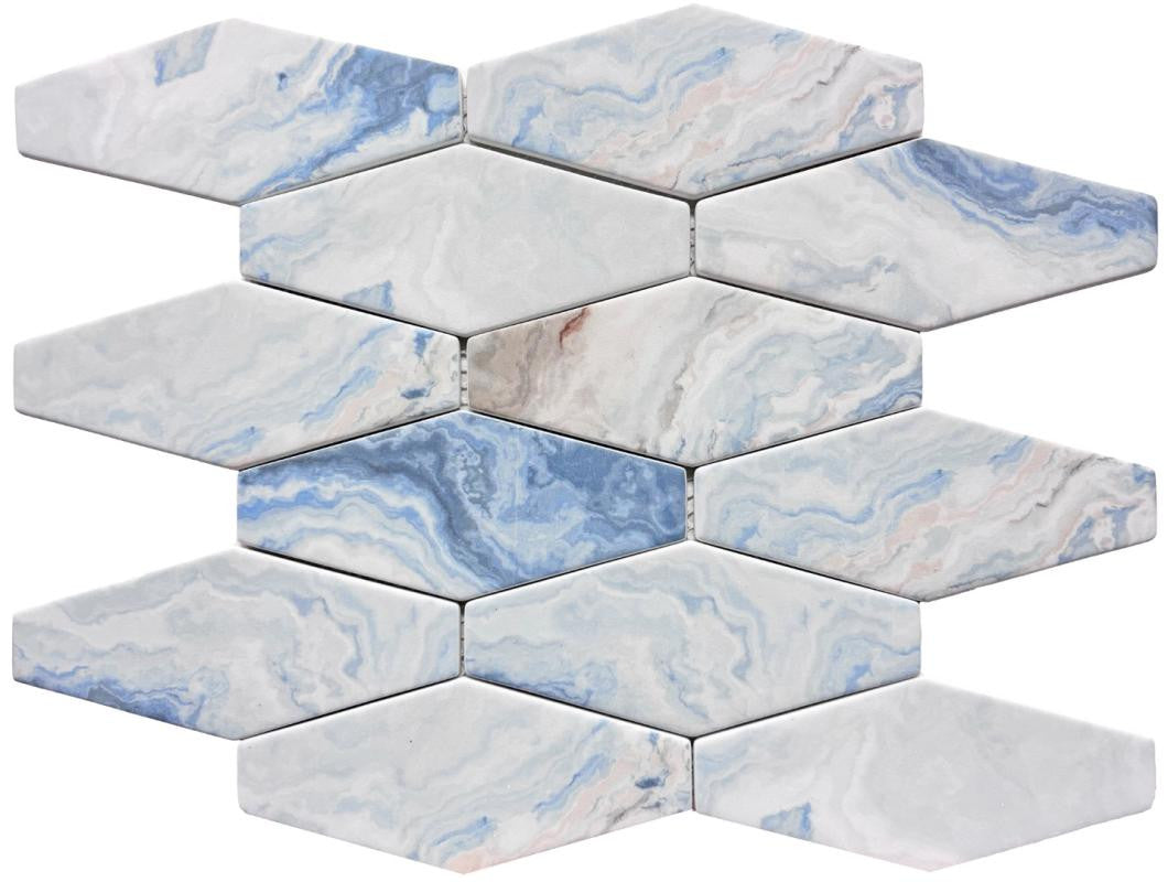 Blue Sky Elongated Glass Mosaic Tile 12x12 Sheet
