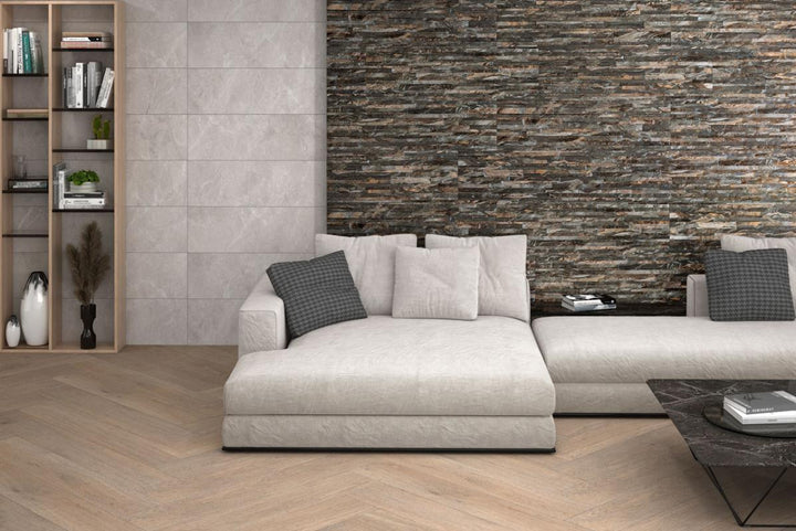 Baldosa de pared de porcelana texturizada Thuy Emperador 13x36