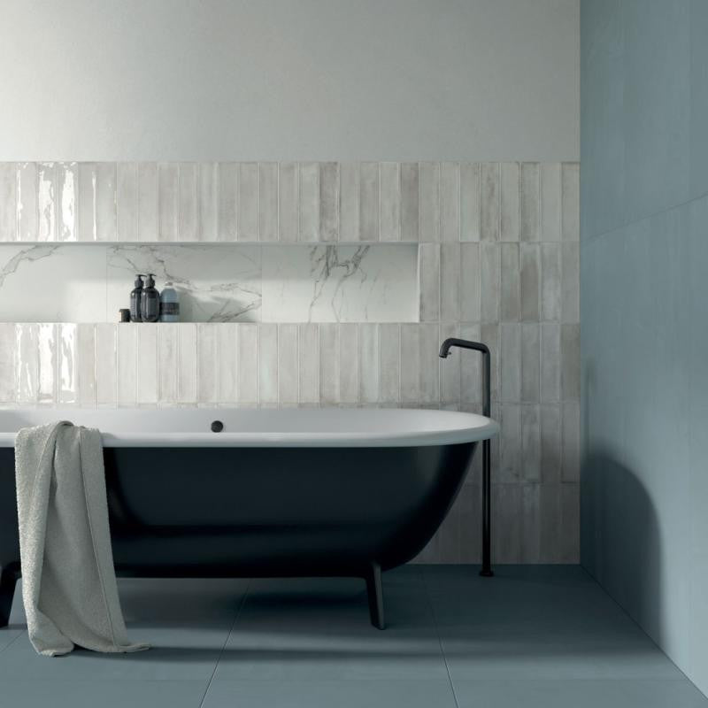 Azulejo de pared de porcelana Living White de 12x24