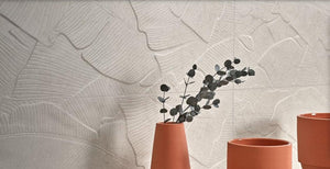 Verona Botania White Leaf Deco 12x40 Ceramic Wall Tile