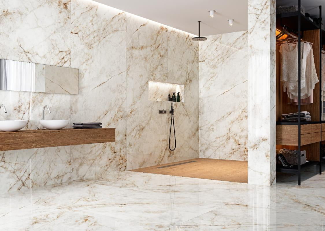 Coverlam Cuarzo Reno 48x109 Polished Porcelain Panel Porcelain Tile