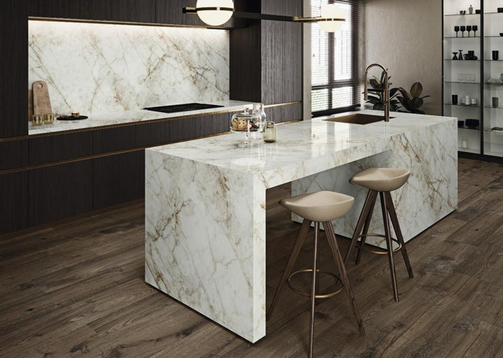 Panel de porcelana pulida Coverlam Cuarzo Reno 48x109