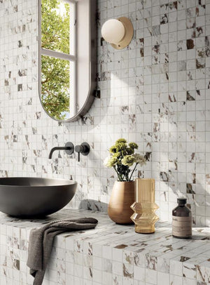 Perpetual Breccia Warm 48x109 Marble Look Porcelain Panel Porcelain Tile