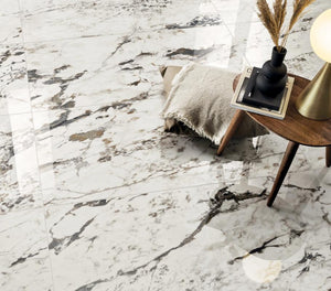 Perpetual Breccia Warm Polished 48x109 Marble Look Porcelain Panel Porcelain Tile
