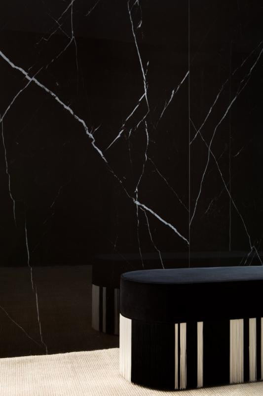 Delight Marquina Nero 48x102 Polished Marble Look Porcelain Tile