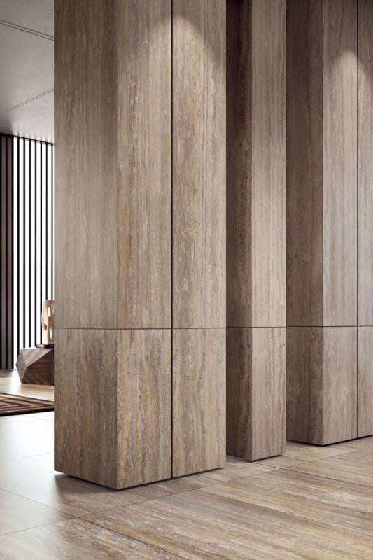 Starlight Travertino Class 48x109 Porcelain Panel Porcelain Tile