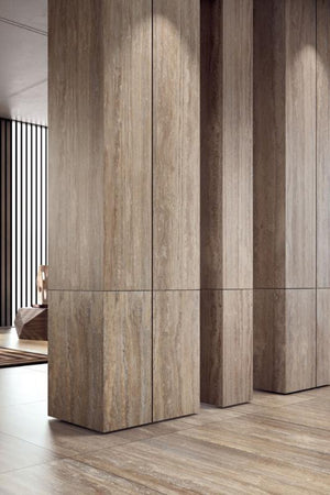 Starlight Travertino Class 48x109 Porcelain Panel Porcelain Tile