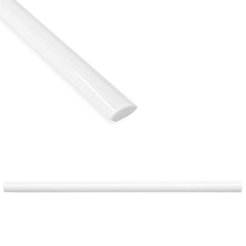 Jolly Stone Bright White Quarter-Round 1/2x12 Cast Stone Tile