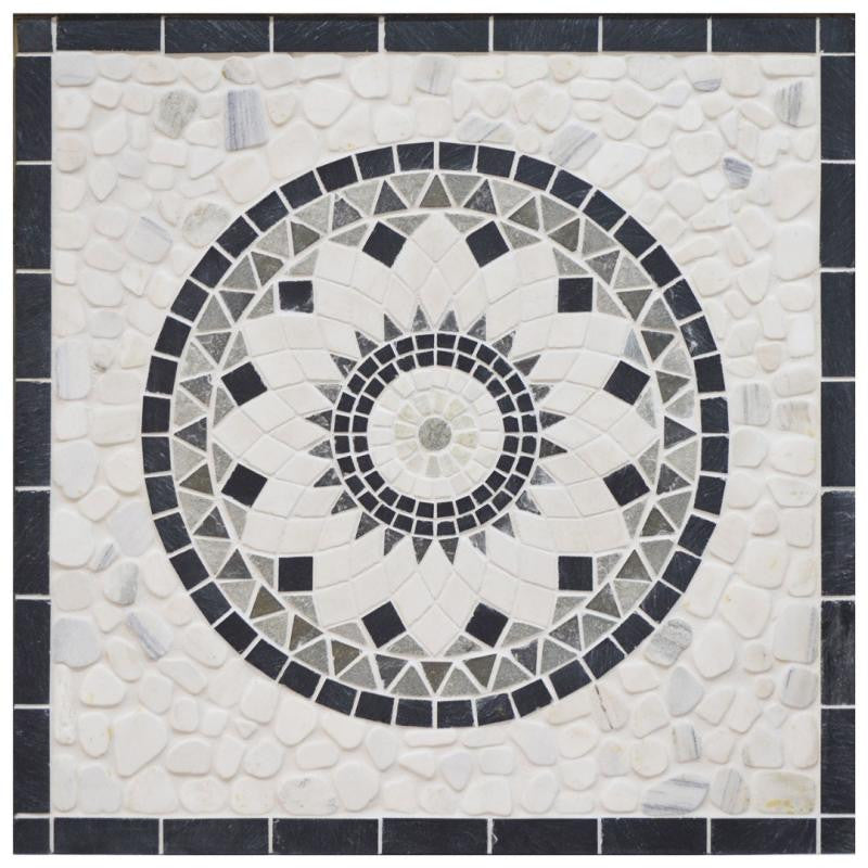 Flower Stone 36x36 Natural Stone Medallion Tile