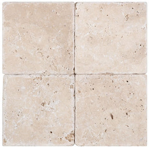 Classic Premium Travertine Tumbled 4x4 Natural Stone Tile
