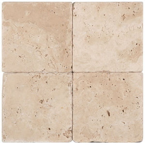 Classic Premium Travertine Tumbled 4x4 Natural Stone Tile