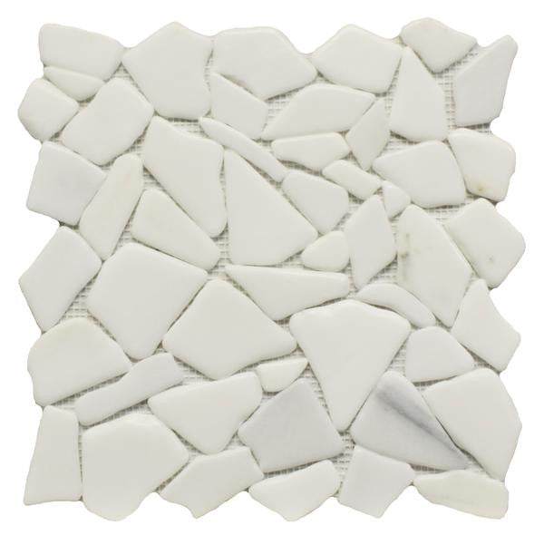 Marmol White Jade Marble Mosaic Tile 12x12 Sheet